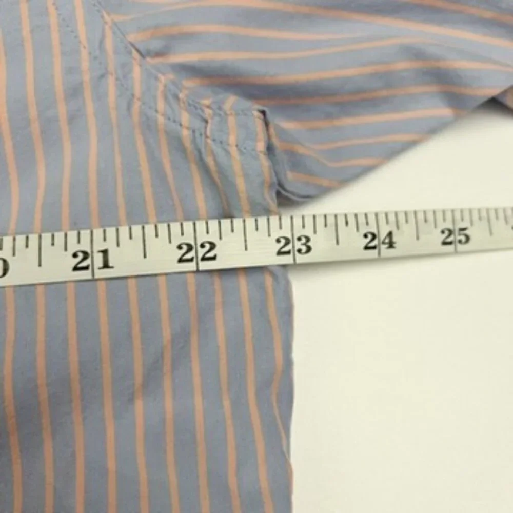 Reformation Willow Pajama Set Cropped Top Boxer Shorts Striped Blue Peach Size L - Picture 8 of 16